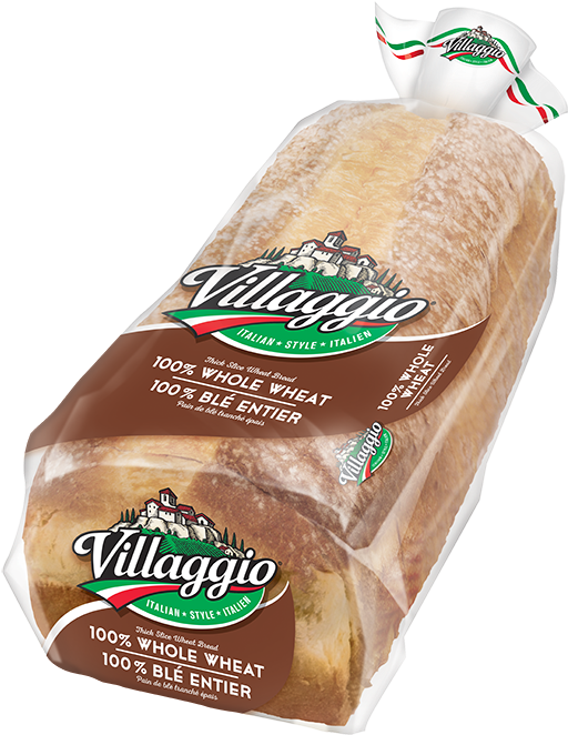 Villaggio® 100% Whole Wheat Thick Sliced Italian Style - Bread Brands In Canada (617x720), Png Download