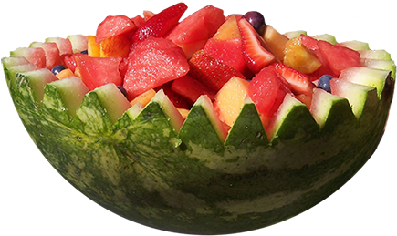 Watermelon Clipart Summer Fruit - Fruit Salad (455x277), Png Download