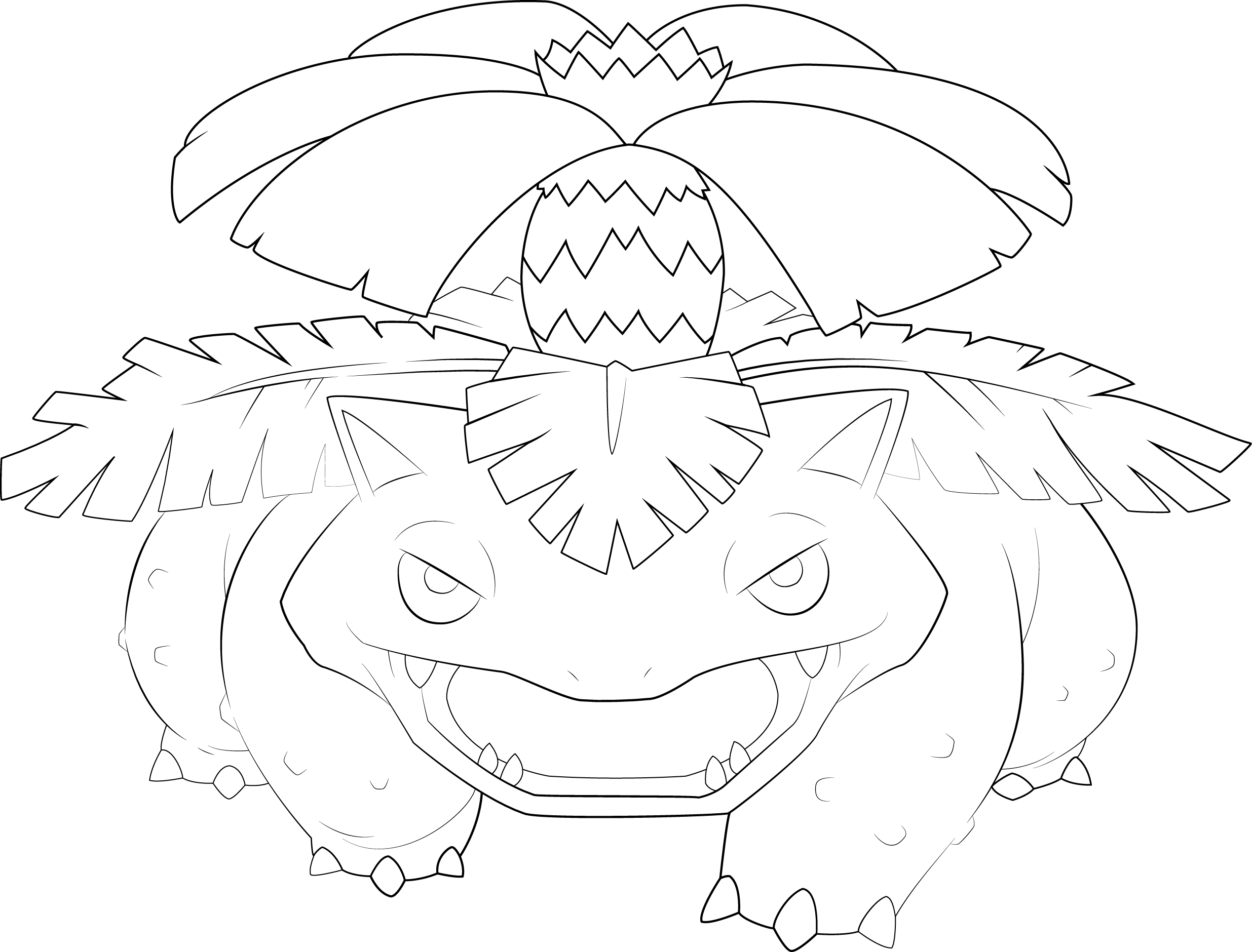 Venusaur Drawing At Getdrawings - Line Art (2471x1880), Png Download