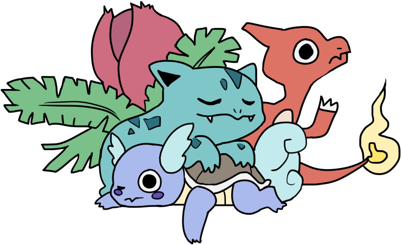 Art Pokemon Venusaur Charmander Bulbasaur Squirtle - We Heart It (1280x711), Png Download