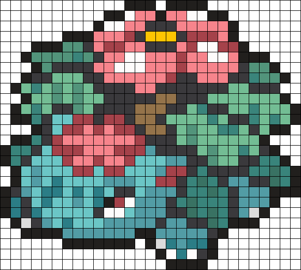 Mega Venusaur Pokemon Sprite Perler Bead Pattern / - Central City Brewing Co Ltd (610x547), Png Download