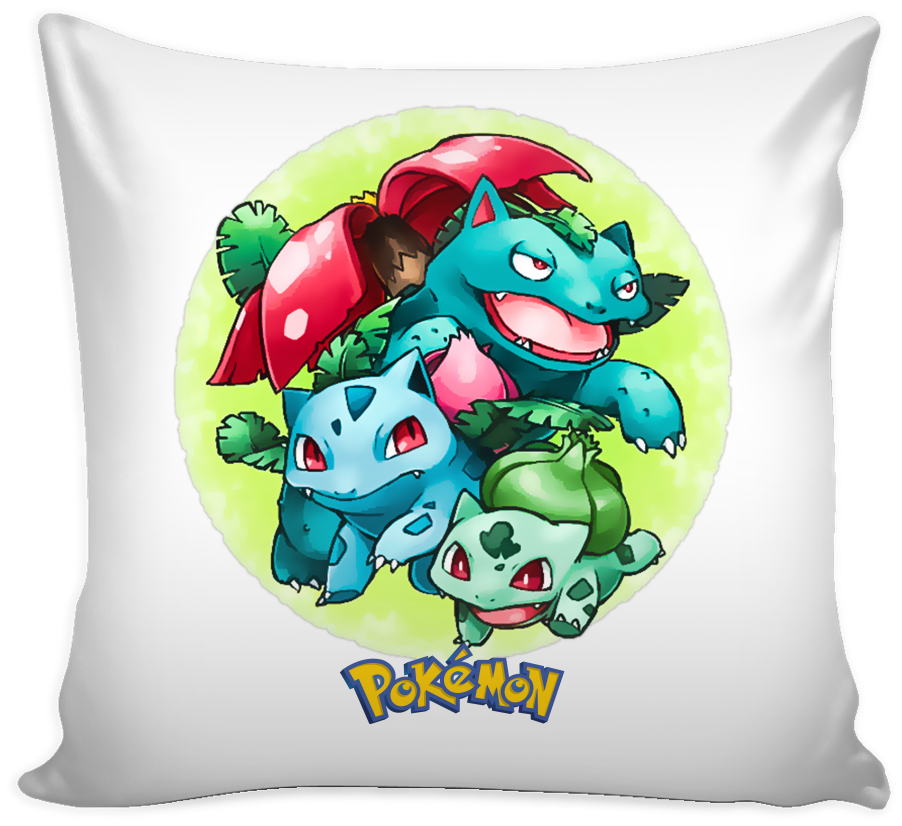 Pokemon Pillow Cover Bulbasaur Ivysaur Venusaur Evolution - Pokemon 9-pocket Portfolio: Pikachu (1024x1024), Png Download