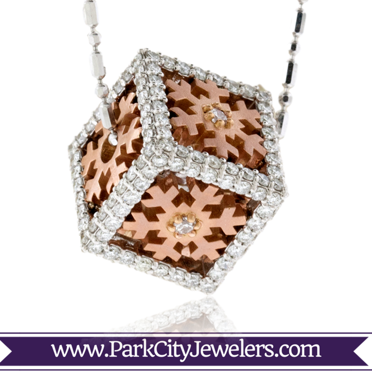 Box Diamond Rose Gold Snowflake (760x760), Png Download