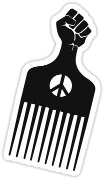 Download The Black Fist Afro Comb By Hypetees - Hair Pick Tattoo PNG Image  with No Background 
