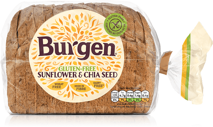 Gluten-free Sunflower & Chia Seed - Burgen Soya And Linseed (900x450), Png Download