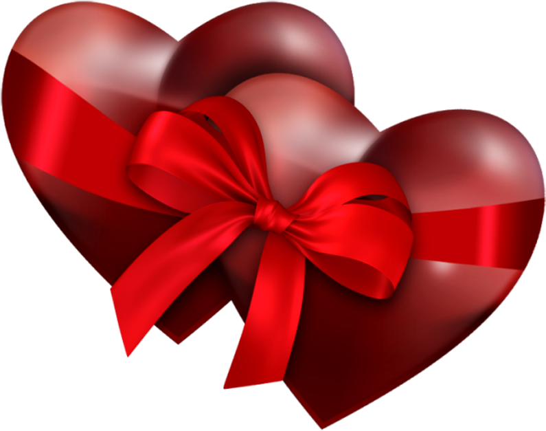 Two Heart With Ribbon - Two Heart Images Png (800x633), Png Download