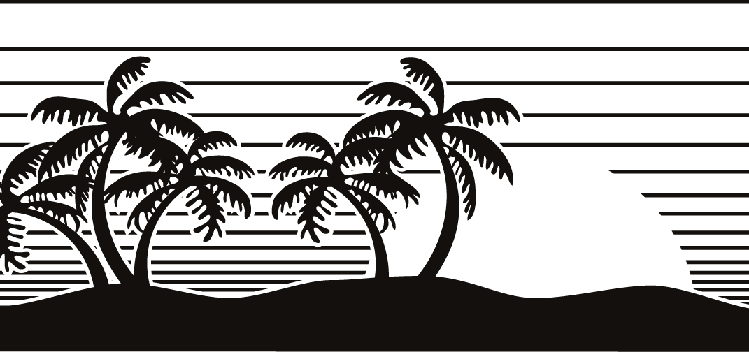 Beach Silhouette Labels - Beach Island Silhouette Png (1071x504), Png Download