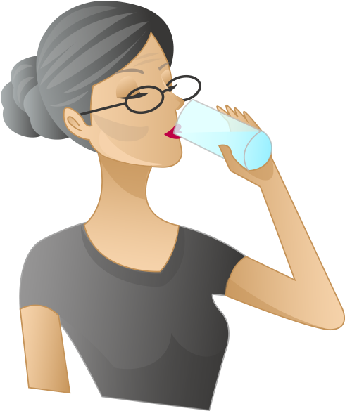 Is Your Loved One Being Adequately Hydrated In The - Elderly Drinking Water Cartoon (551x598), Png Download