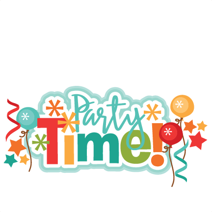 Party Time Title Svg Scrapbook Cut File Cute Clipart - Party Time Png (432x432), Png Download