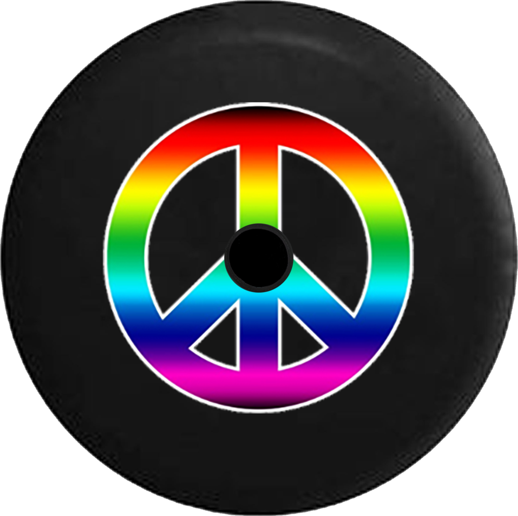 Jeep Wrangler Jl Backup Camera Day Rainbow Colorful - Peace Sign (1024x1020), Png Download