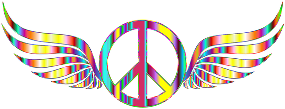 Peace Sign Symbol Wings Abstract Geometric - Peace Sign No Background (680x340), Png Download