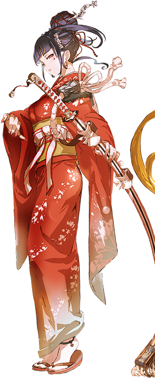 Download Thumb03 Off - Anime Samurai Girl Wearing Kimono PNG Image with No  Background 