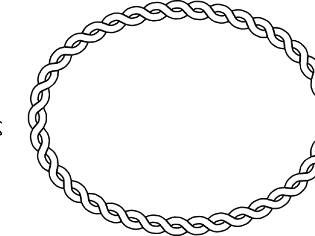 Oval Clipart Rope - Oval Black And White Frame Png (640x480), Png Download