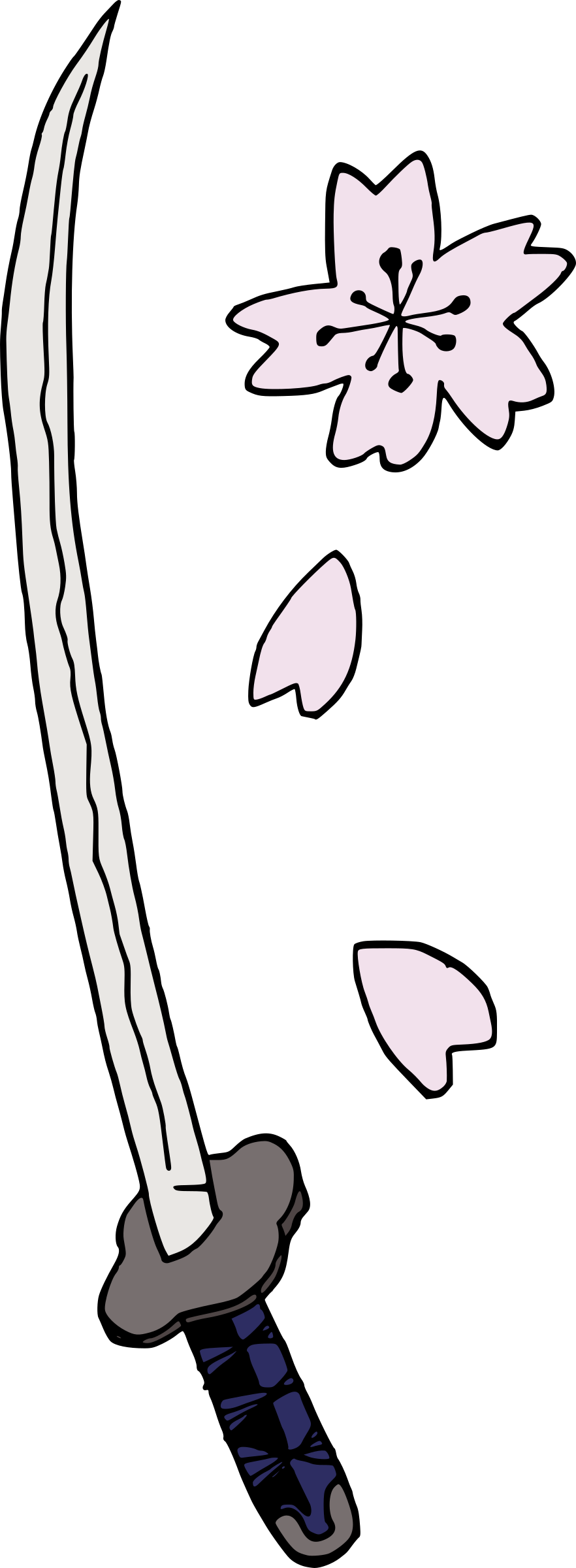 This Free Icons Png Design Of Samurai Sword And Sakura (882x2400), Png Download