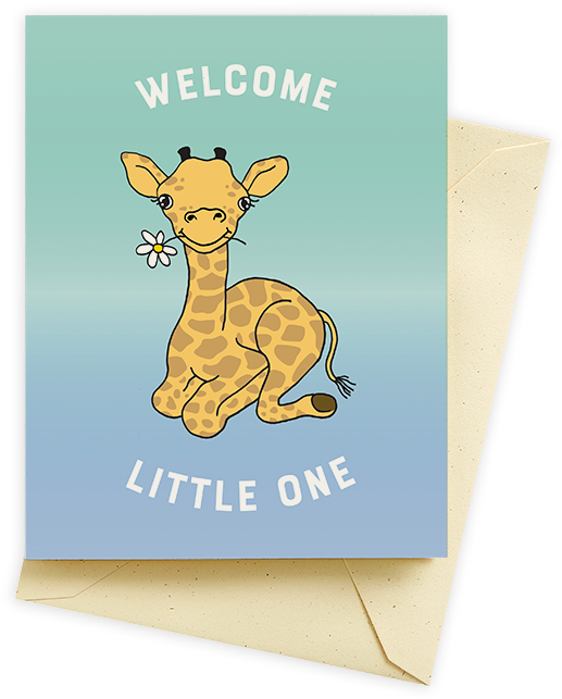 Baby Giraffe Card - Springbok (600x777), Png Download