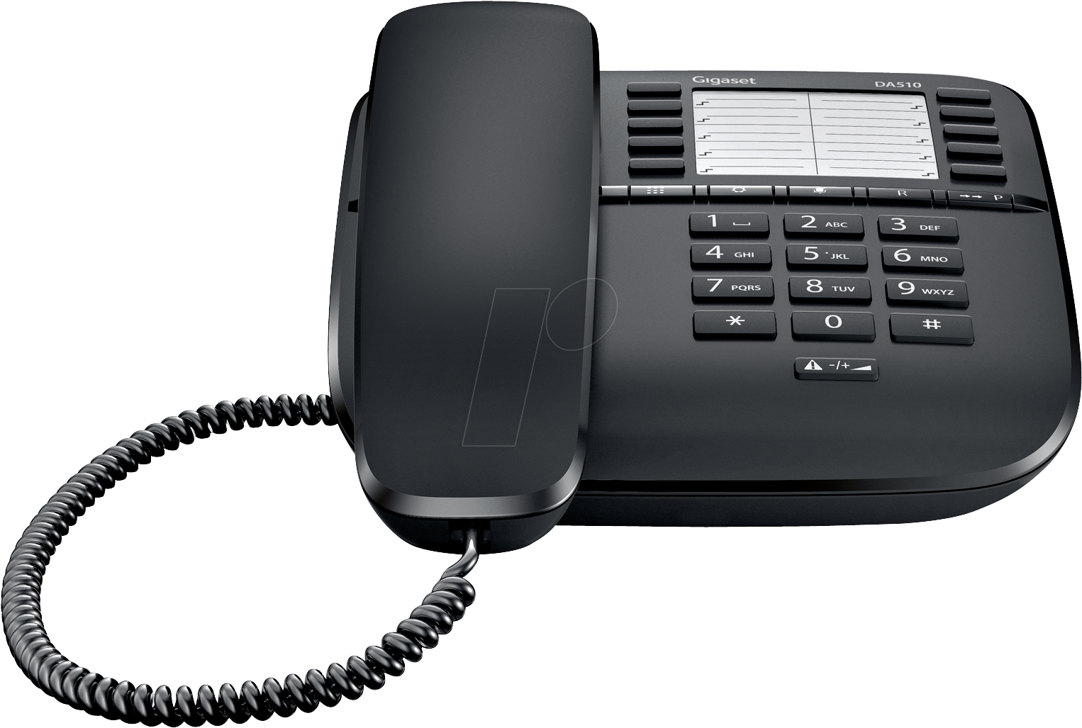 Telephone, With Cord, Black Gigaset Communications - Gigaset Da510 (1560x1045), Png Download