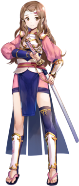 Hana Focused Samurai Face - Hana Fire Emblem Heroes (340x408), Png Download