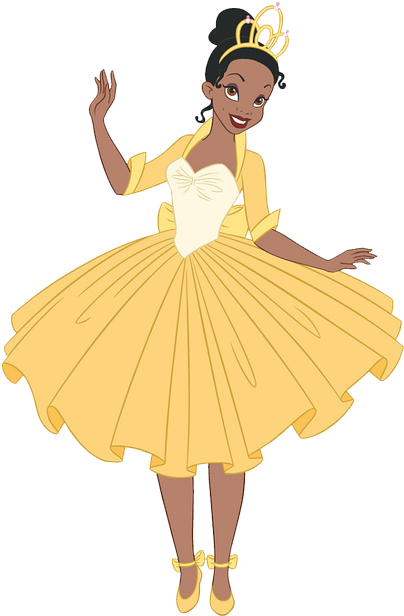 Tiana Yellow Dress Tiana Dress Up - Princess Tiana Yellow Dress (437x639), Png Download