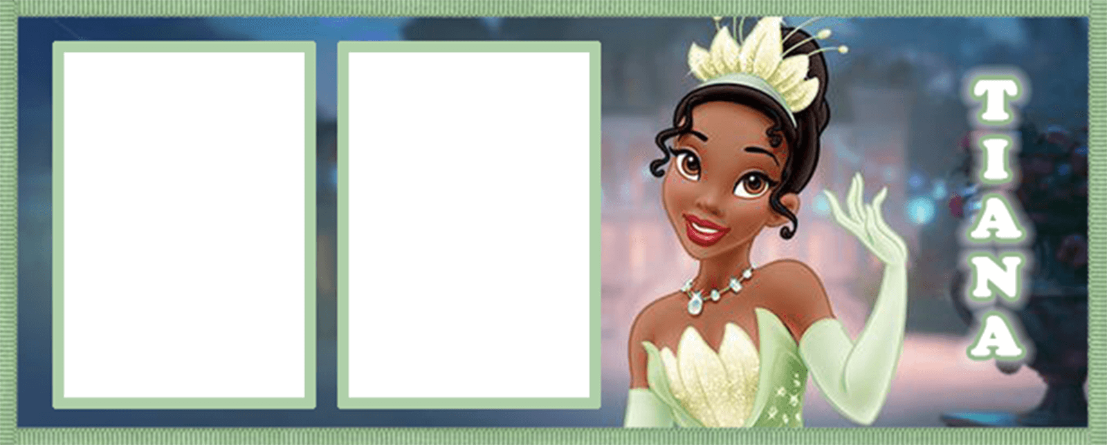 Princesa Tiana - Princess And The Frog Personalized Mini Button (each) (1600x644), Png Download