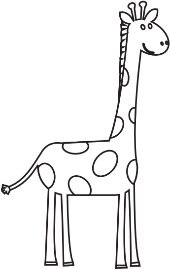 Giraffe Clipart Black And White - Black And White Giraffe Clip Art (555x555), Png Download