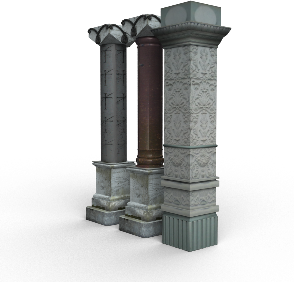Columns 1 Columns 1 Rb - Black Stone Pillar (1024x1024), Png Download