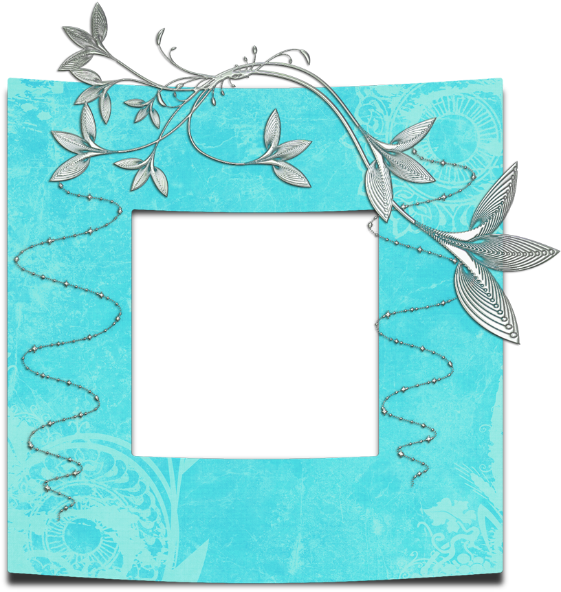 Frame Blue Cute Png (829x868), Png Download