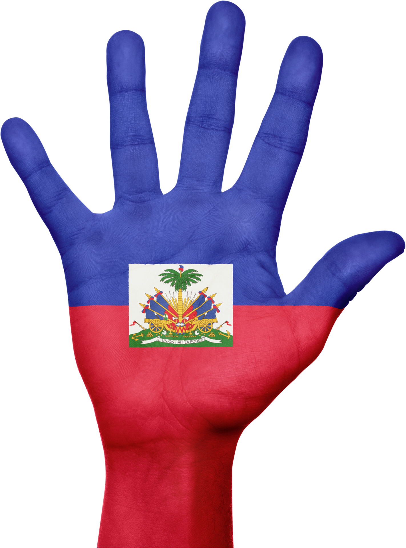Haiti, Flag, Hand, National, Fingers, Patriotic - Drapeau D Haiti Png (533x720), Png Download