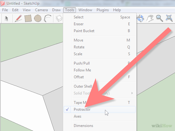 Image Titled Create A Mitered Angle Using The Protractor - Google Sketchup (560x420), Png Download