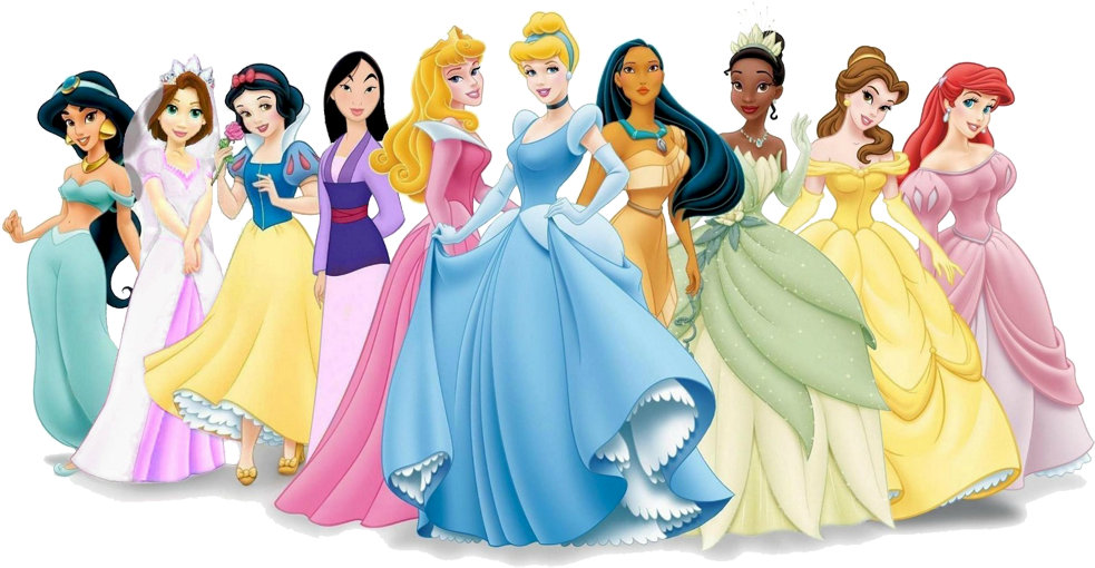 Disney Princesses Clipart Digital Scrapbookingclip - Disney Princess (1000x517), Png Download