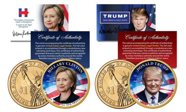 Hillary Clinton & Donald Trump For 45th President Of - Donald Trump & Hillary Clinton 2016 Presidential (600x600), Png Download