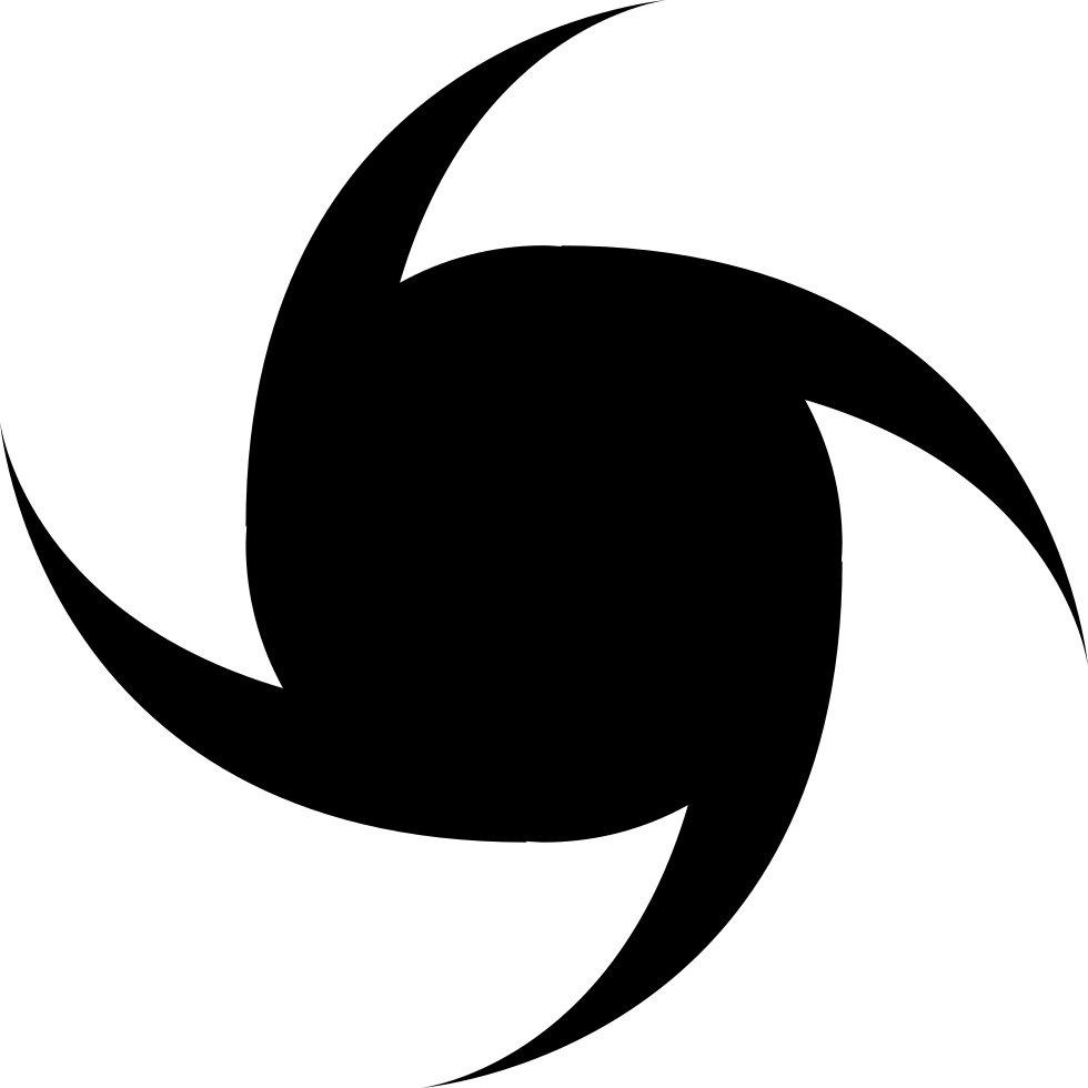 Star Of Four Points In Rotation Black Shape Comments - Disaster Symbol (980x980), Png Download