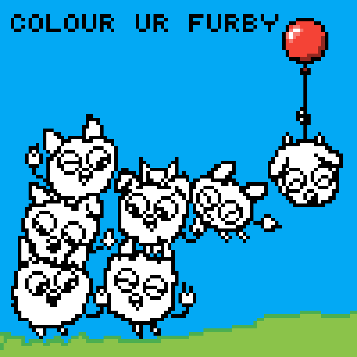 Color Ur Furby - Cartoon (1200x1200), Png Download