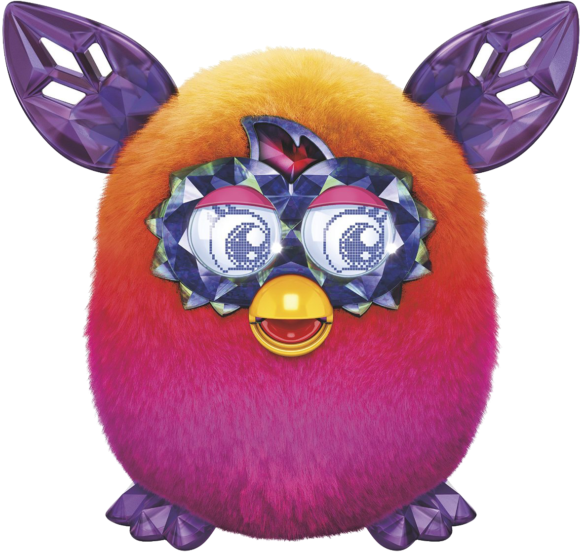 Pink Orange Crystal Furby Boom No Bg - Furby Orange To Pink (1181x1118), Png Download