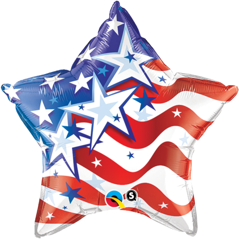 Stars And Strips Forever Star Shape Foil Balloon 50cm - Cushion (480x480), Png Download