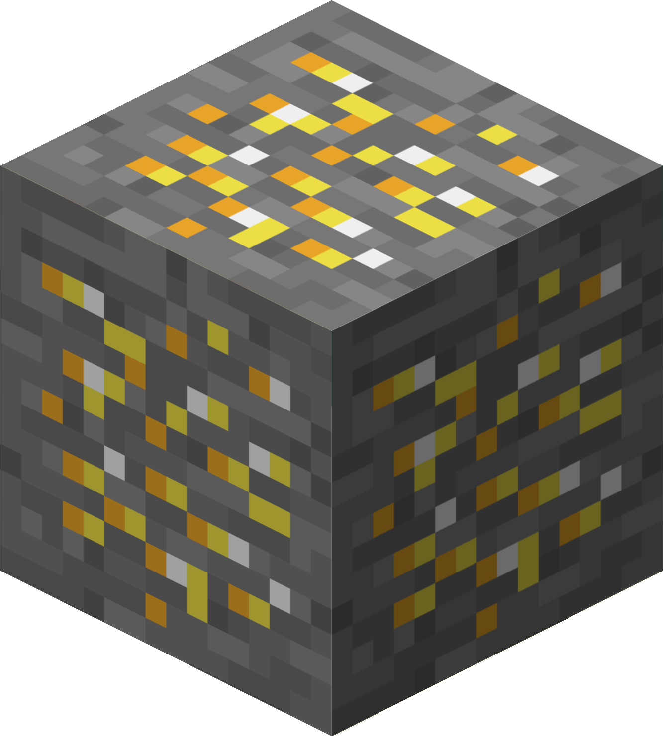 Gold Ore - Minecraft Gold Ore Block (1500x1500), Png Download