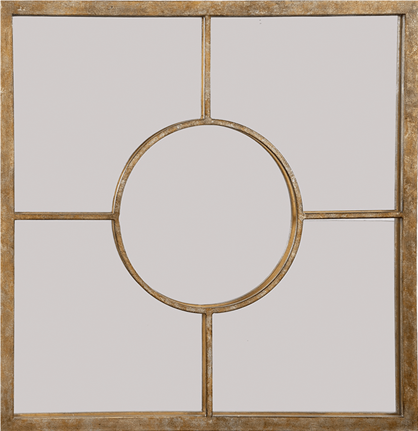 James Mottled Gold Square Decorative Wall Mirror - Old World Design James Mottled Gold Square Decorative (1200x1200), Png Download