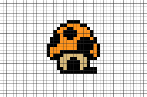 Mushroom House Mario Pixel Art From Brikbook - Casa Pixel Mario (480x317), Png Download