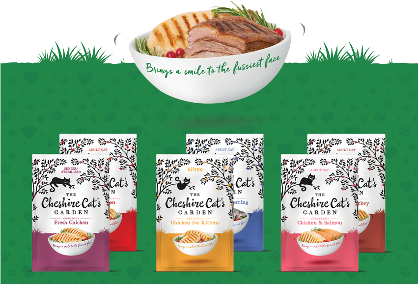 Cheshire Cat's Garden Chicken And Herring Cat Pouch (850x592), Png Download