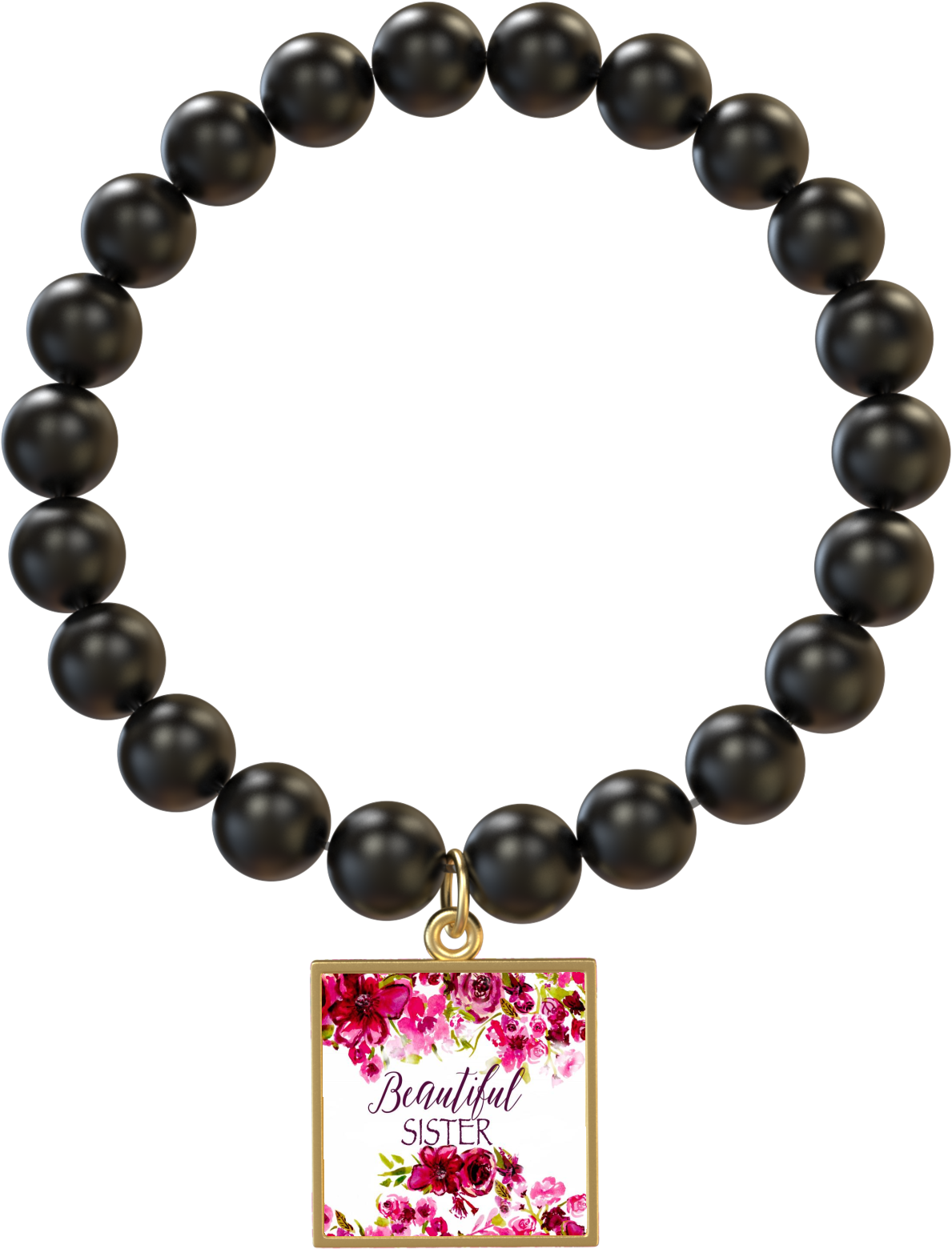 Beautiful Sister Onyx Gold Square Bracelet (2000x2000), Png Download
