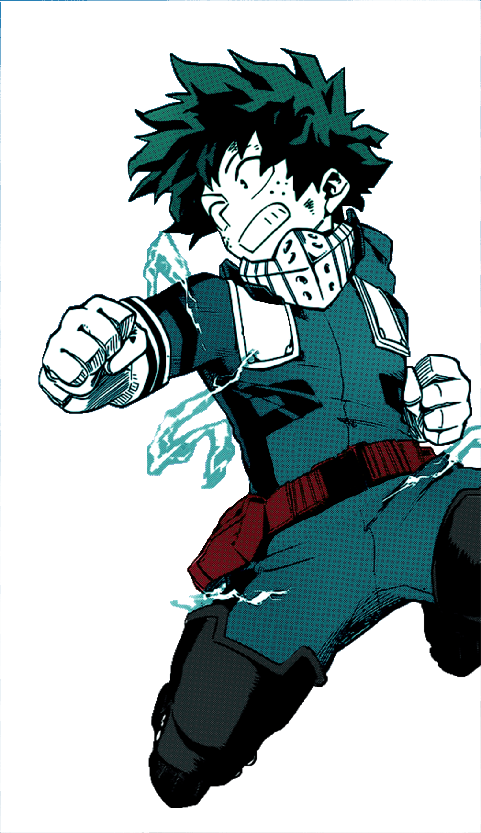 Redraw/colordeku Recolour - My Hero Academia Deku Wallpaper Black And White (1572x2724), Png Download