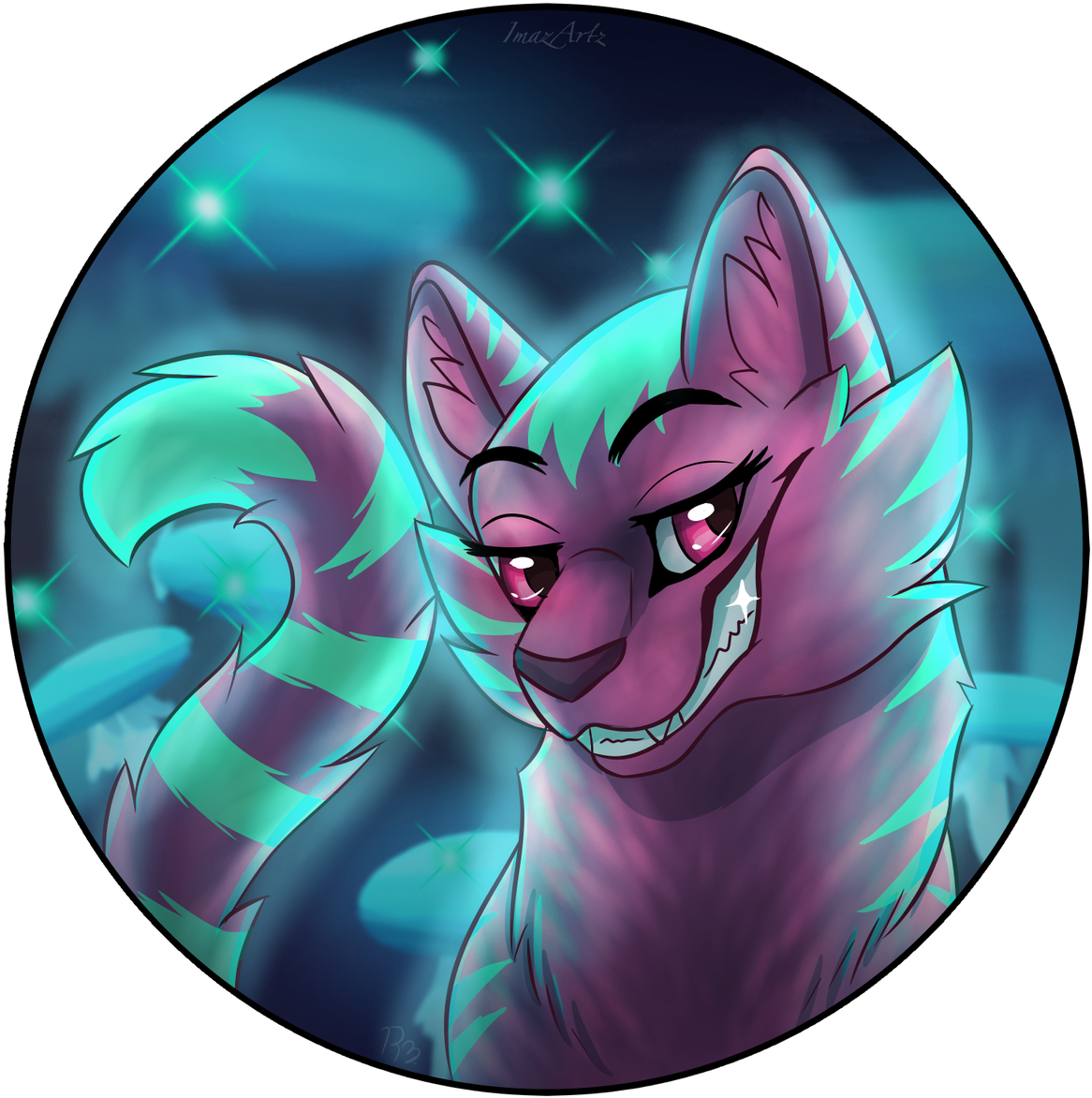 3 A Lovely Neon-colored Cheshirecat C - Cartoon (1200x1200), Png Download