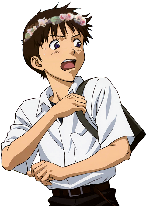 Image - Shinji Ikari Flower Crown (500x677), Png Download