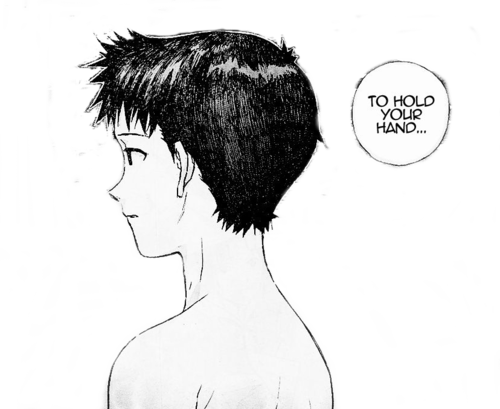 Two Manga Ikari Shinjis, One With Background And One - Sketch (500x409), Png Download