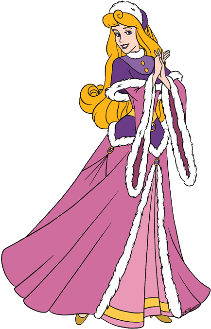 Sleeping Beauty's Aurora Clip Art 2 Disney Clip Art - Disney Princess Aurora In Winter (436x683), Png Download