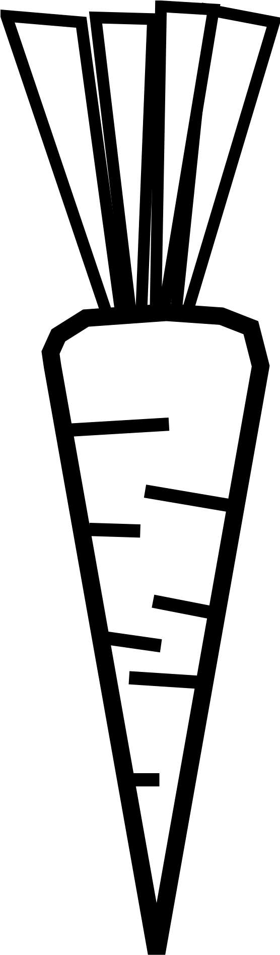 Carrot Clip Art - Carrot Clipart Black And White (555x1909), Png Download