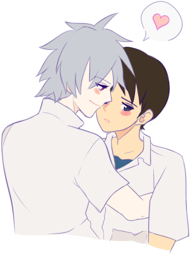Shinji Ikari Shinji X Kaworu Kaworu Nagisa Kaworu X - Cartoon (456x582), Png Download