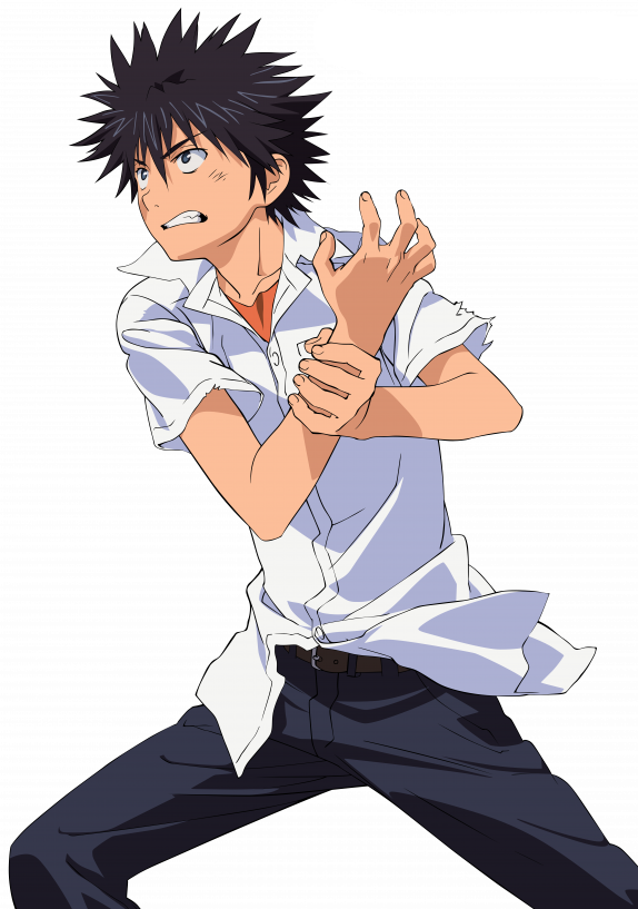 Aparece Shinji A Tu Lado Y Te Empieza A Amargar Con - Aru Majutsu No Index Touma Png (574x817), Png Download
