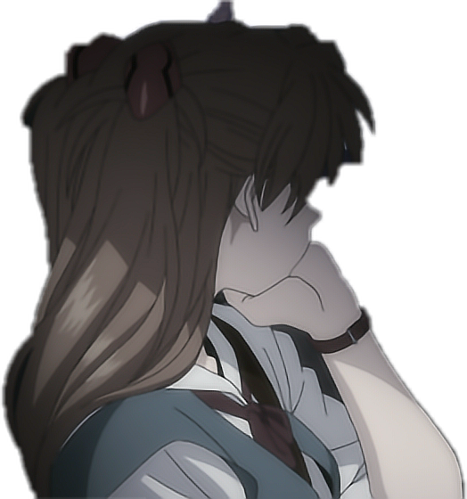 Evangelion Eva Asukalangley Anime Sad Depressed Bored - Depressed Anime Transparent (524x560), Png Download