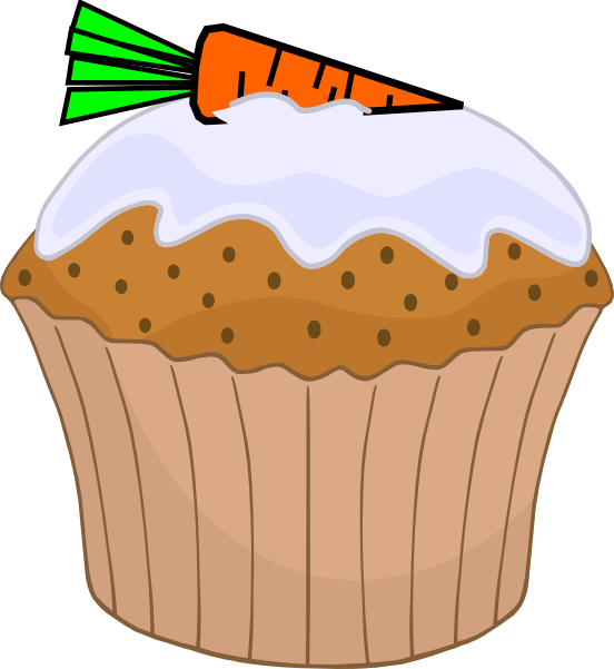 Carrot Clipart Carrot Cake - Carrot Cake Cupcakes Clipart (552x601), Png Download