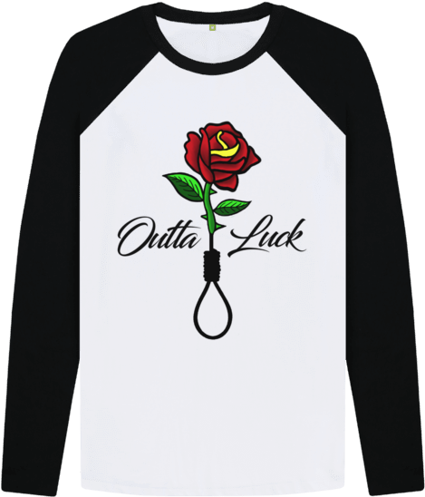 Black-white Dead Rose Baseball Tee - Sleeve (640x674), Png Download
